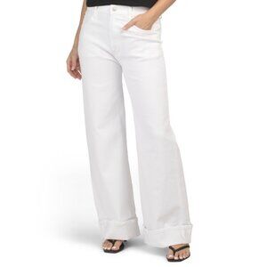 HUDSON White Jolene Wide Leg Jeans